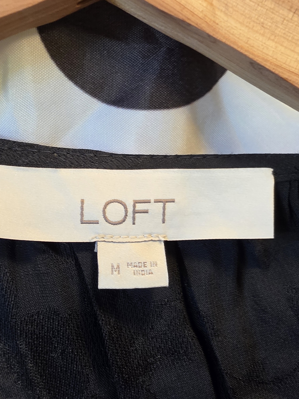 LOFT Black Ruffle-Front Tie Blouse - Picture 4 of 4